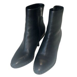 Liverpool Costa Black Leather Side Zip Studded Ankle Boots Size 7